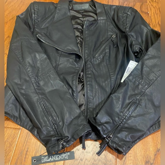 NWT BLANKNYC From Nordstrom-Women’s Faux Black Leather Moto Jacket - Picture 9 of 10